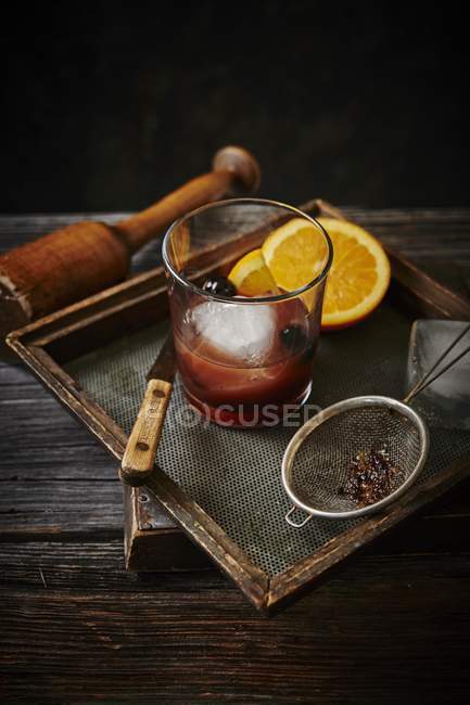 Cóctel Old Fashioned - foto de stock