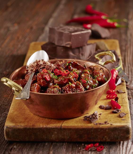 Beef goulash with chocolate — Stock Photo