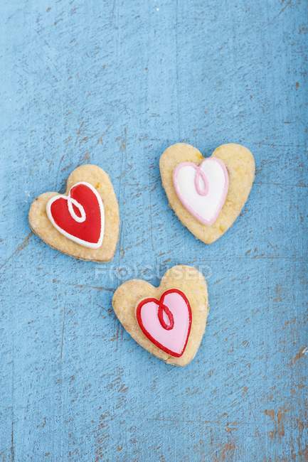 Biscoitos em forma de coração — Fotografia de Stock