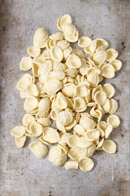 Uncooked fresh orecchiette pasta — Stock Photo