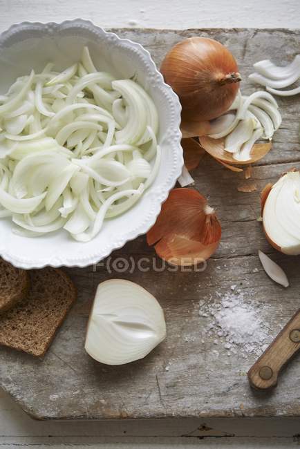 Ingredients for French onion soup — Stock Photo