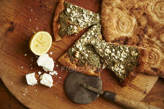 Unleavened bread with cheese — Stock Photo