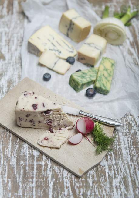 Wensleydale and piece of paper — Stock Photo