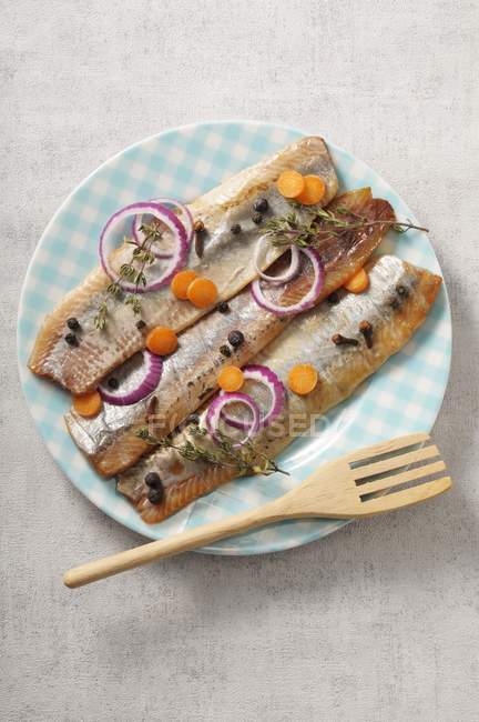 Pickled herring fillets — Stock Photo