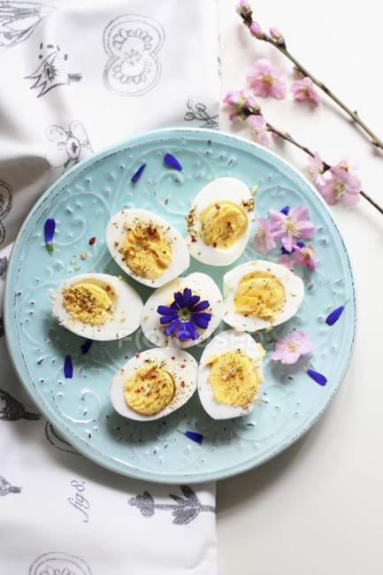 Фаршировані яйця круто — стокове фото