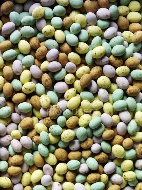 Closeup view of colored mini Easter eggs — Stock Photo