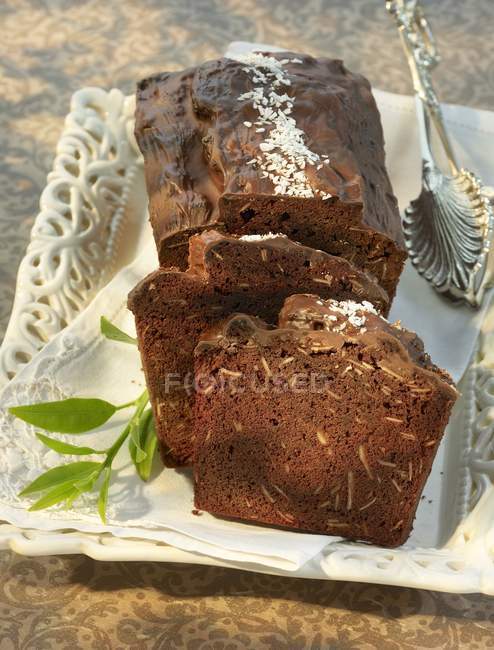 Chocolate almond cake — Stock Photo
