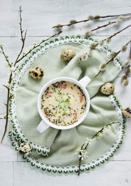 Traditional polish Easter Horseradish soup — Stock Photo