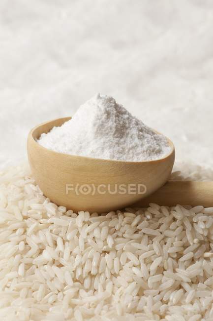 Farinha de arroz e arroz — Fotografia de Stock