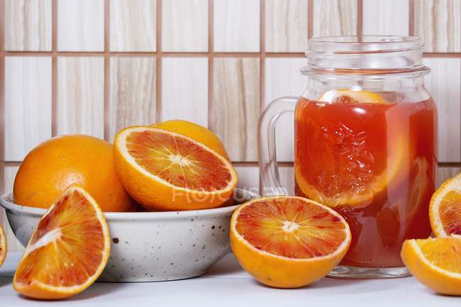 Arrangement des oranges sanguines — Photo de stock