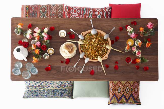Tabbouleh in large bowl — Stock Photo