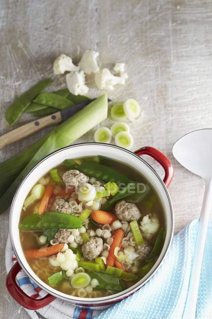 Nudelsuppe mit Gemüse — Stockfoto