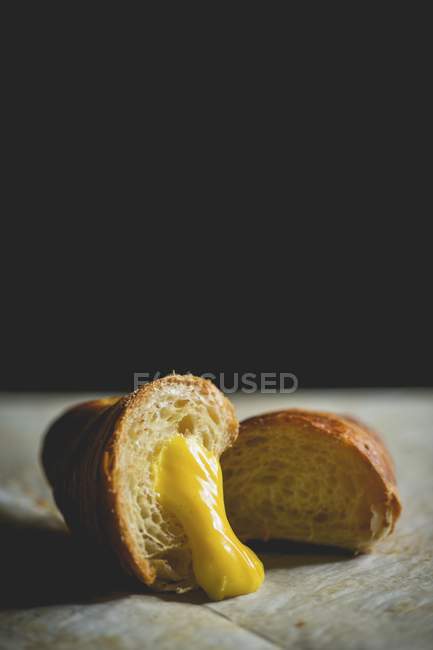 Cream-filled croissant — Stock Photo