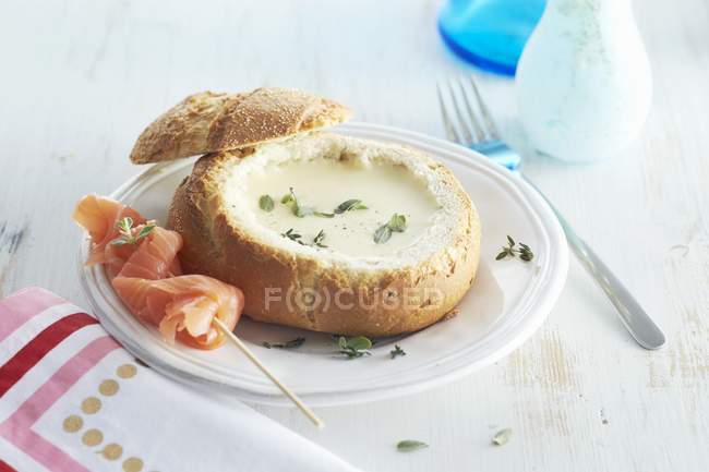 Fondue de queijo servido — Fotografia de Stock