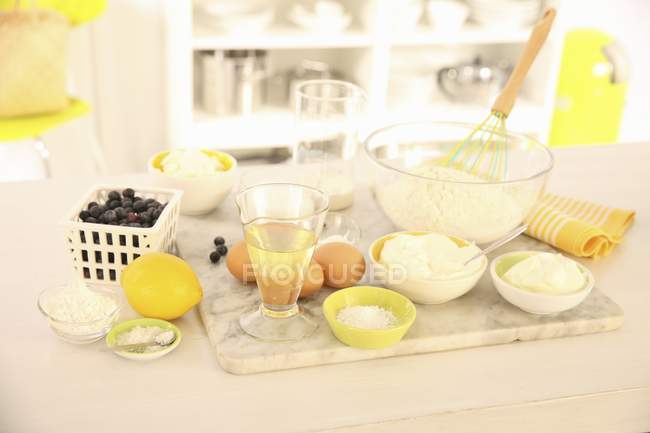 Ingredienti per vassoio cuocere torta — Foto stock