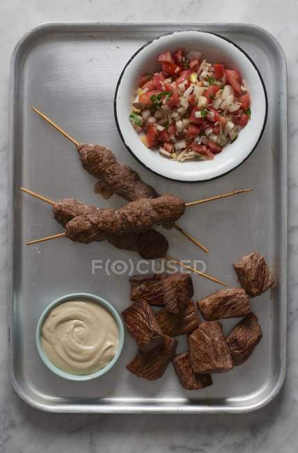 Minced meat kebabs — Stock Photo
