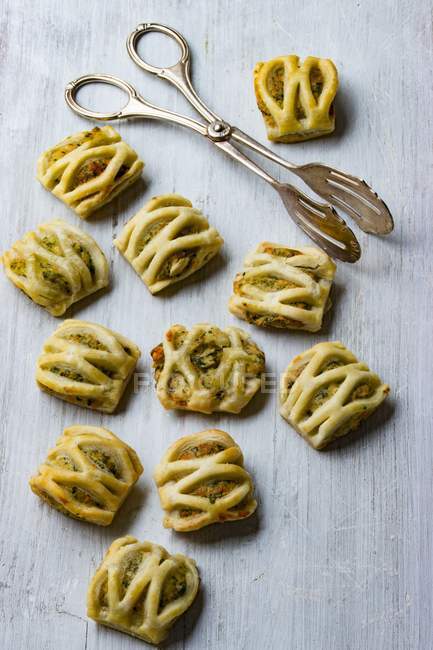Puff pastries with herb — Stock Photo