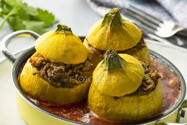 Yellow squash with meat — Stock Photo
