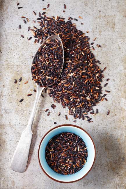 Wholemeal black rice — Stock Photo