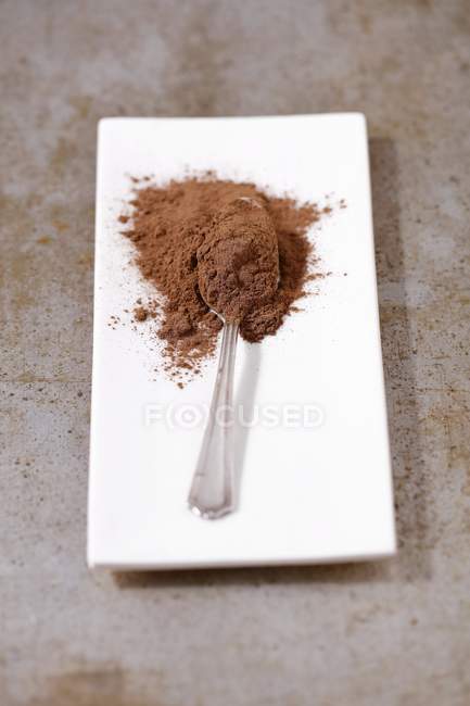 Buckwheat flour with spoon — Stock Photo