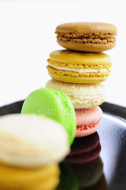 Stack of colourful macaroons — Stock Photo