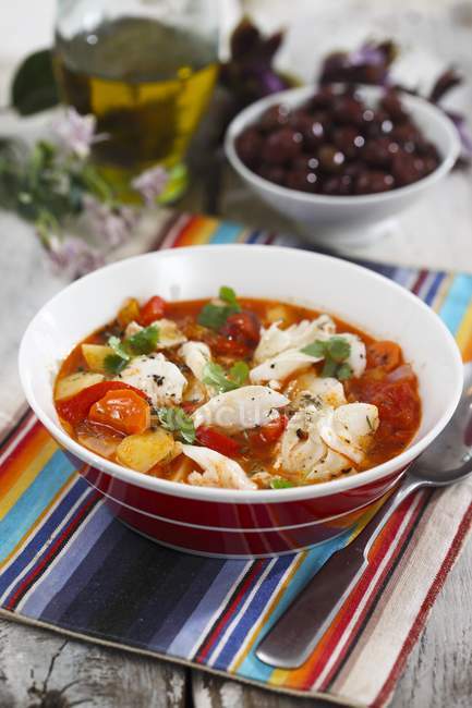 Fish stew with tomatoes — Stock Photo