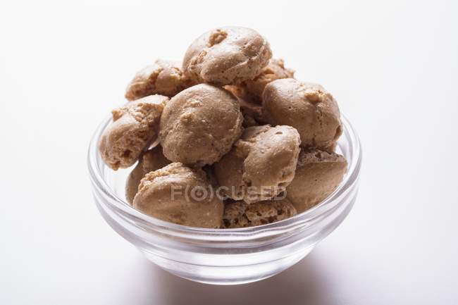 Hazelnut biscuits in bowl — Stock Photo