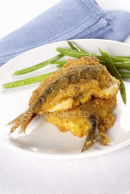 Battered sardines with cheese — Stock Photo