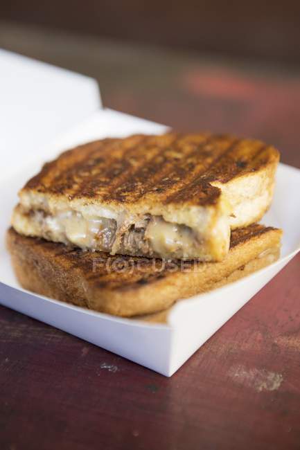 Toasted sandwich on platter — Stock Photo