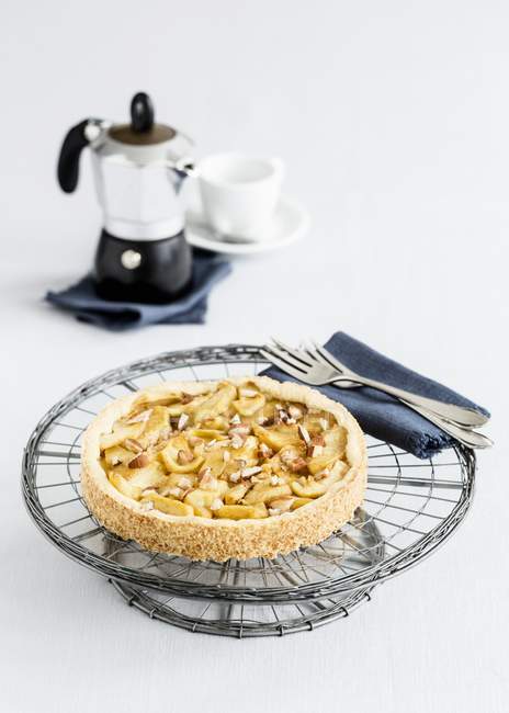 Пісочне яблучний пиріг — стокове фото
