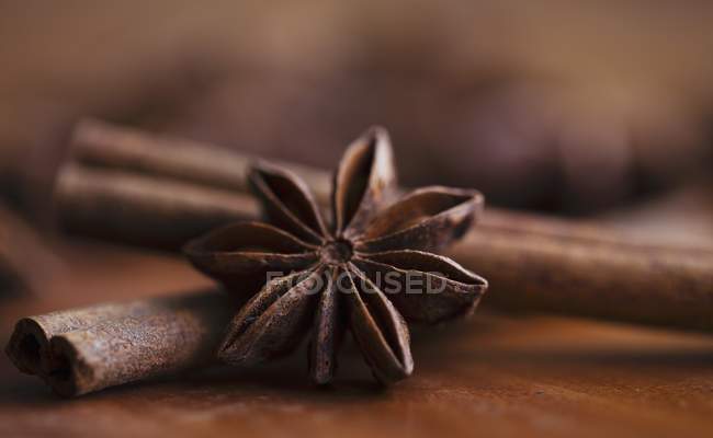 Star anise and cinnamon sticks — Stock Photo
