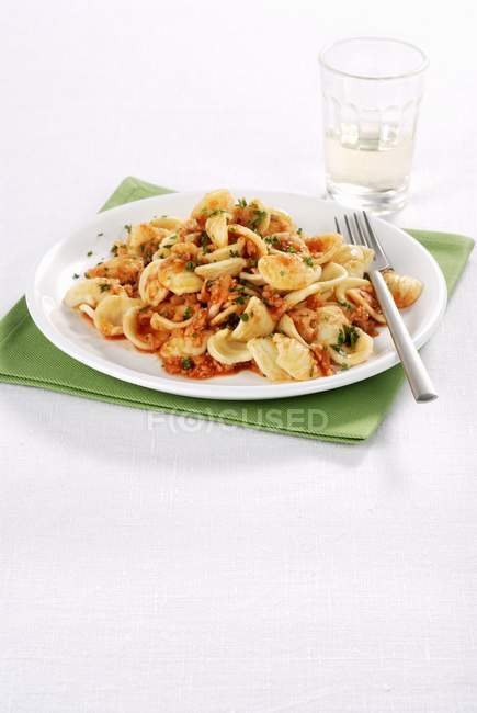 Orecchiette pasta with cauliflower — Stock Photo