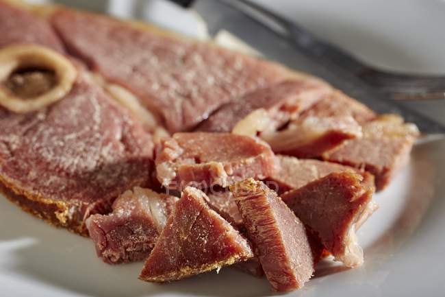 Traditionally cured country ham steak — Stock Photo