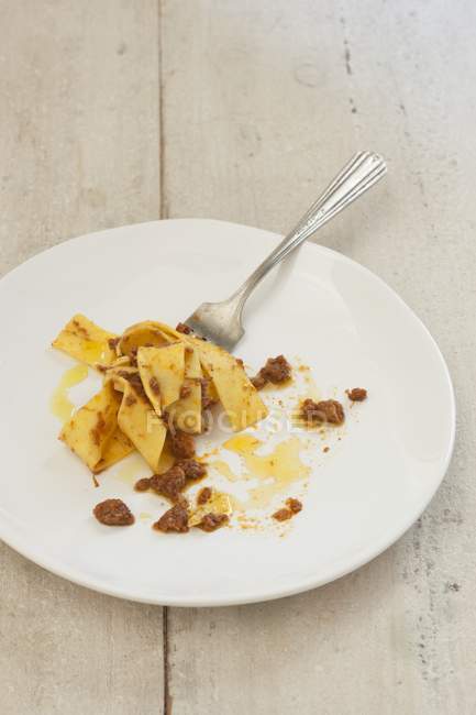 Pappardelle pasta with meat sauce — Stock Photo