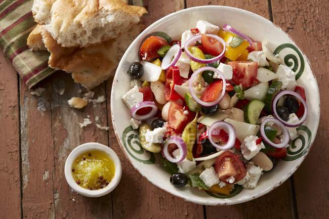 Country salad with cheese — Stock Photo