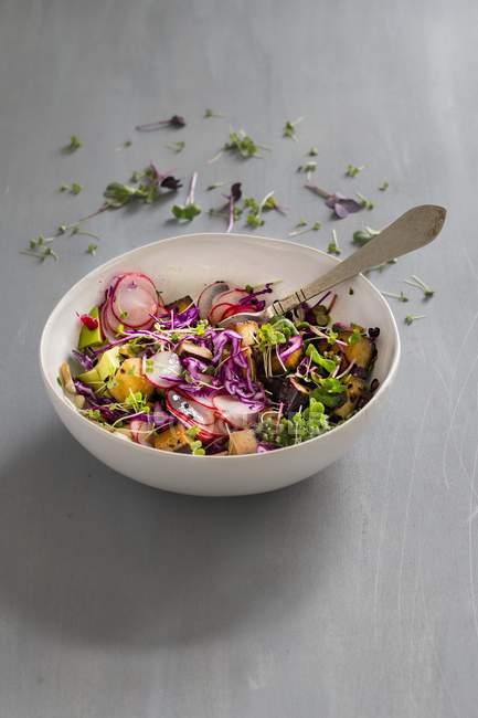 Salat mit Tofu und Cashewnüssen — Stockfoto