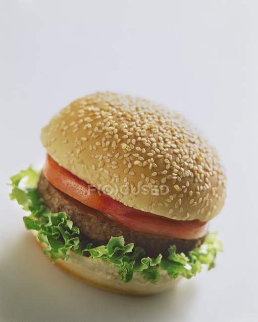 Вегетарианский бургер с помидорами — стоковое фото