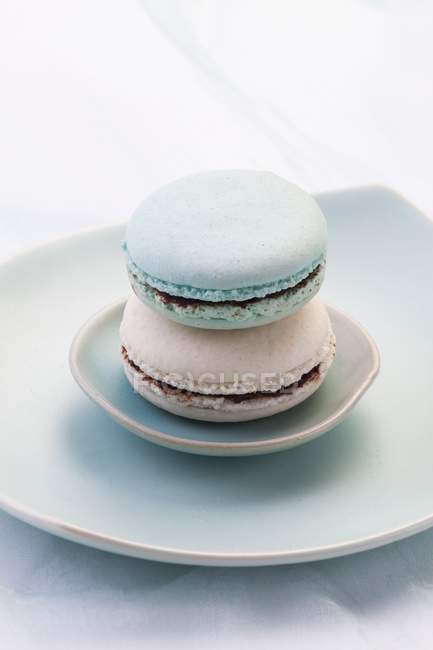 Macarons blancs et turquoise — Photo de stock