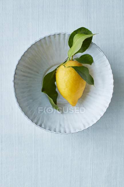 Limón fresco con hojas - foto de stock