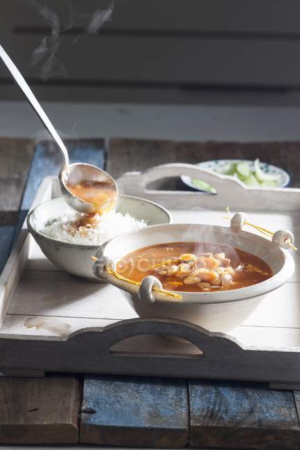 Zuppa di fagioli al vapore — Foto stock