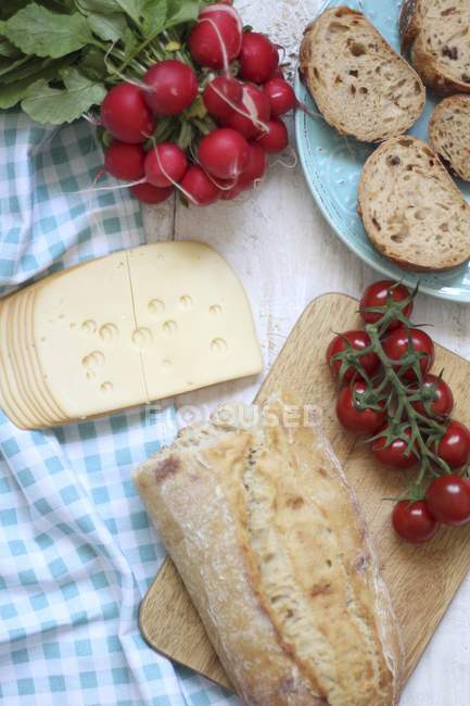 Supper with bread on plate — Stock Photo