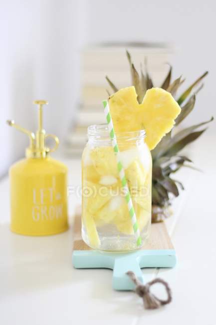 Infused water in glass bottles — Stock Photo