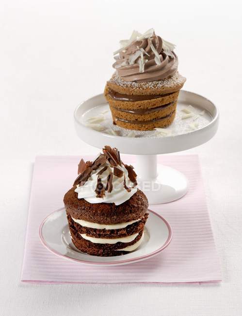 Schokolade Cupcakes mit Schokolade — Stockfoto