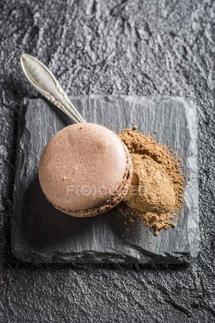 Brown Chocolate macaroon — Stock Photo