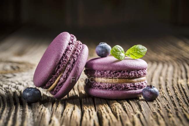 Purple Blueberry macaroons — Stock Photo