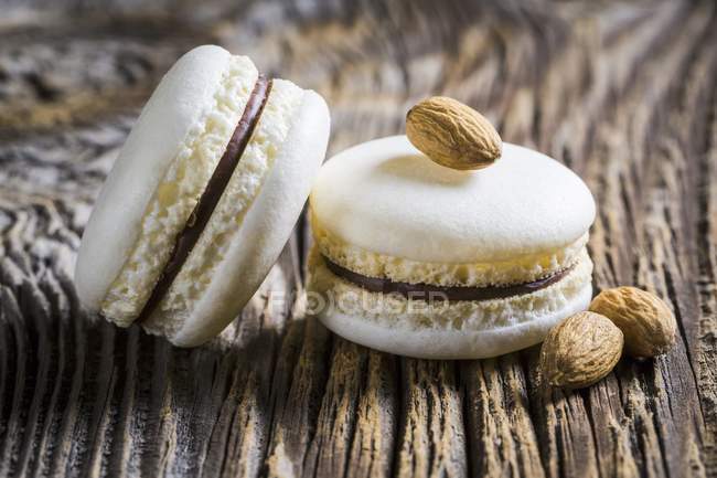 Almond macaroons on table — Stock Photo