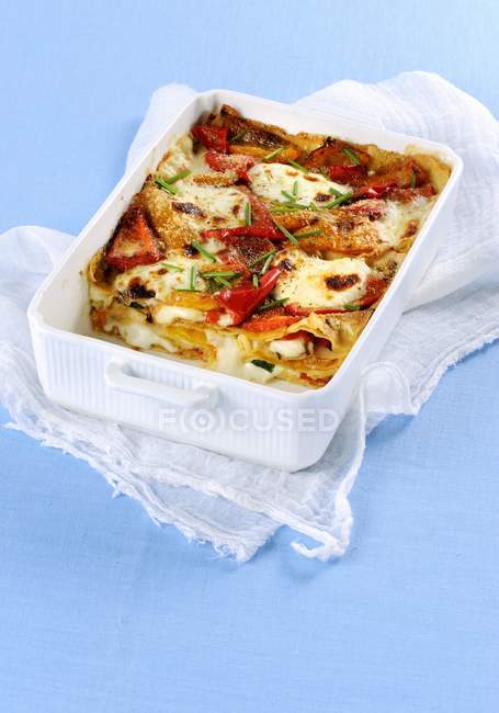 Spicy lasagne bake with cheese — Stock Photo