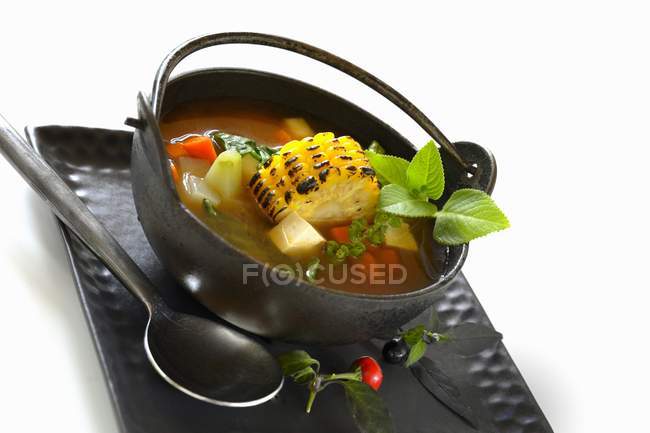 Sweetcorn soup with corn — Stock Photo
