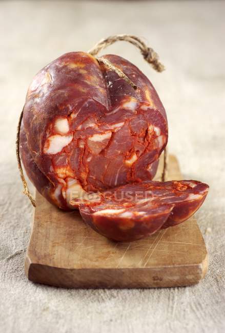 Italian Ventricina salami — Stock Photo