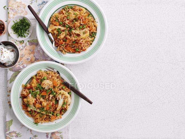 Pilau Reis mit Blumenkohl — Stockfoto
